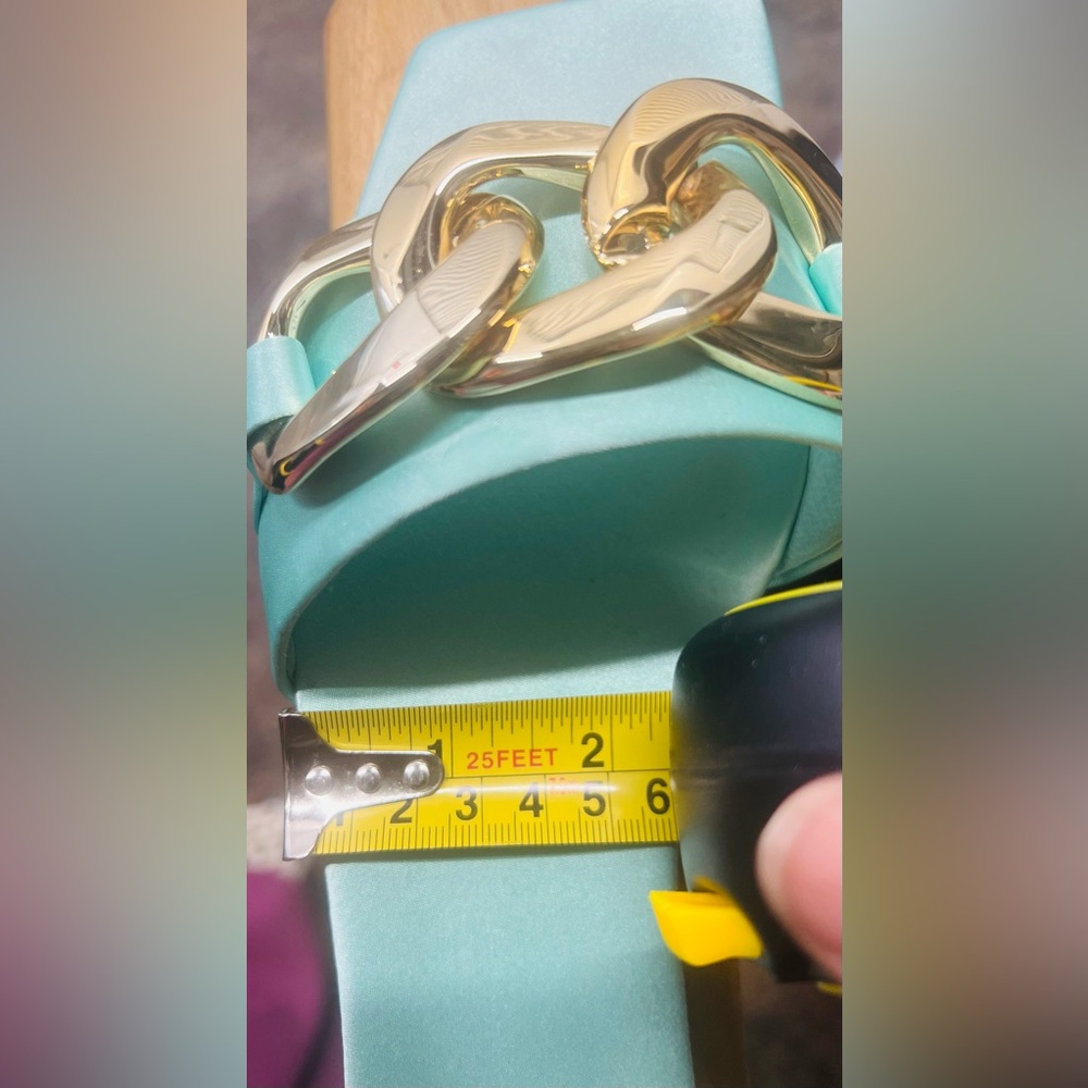 Jeffrey Campbell Mint Slides with Gold Chain - Picture 4 of 5